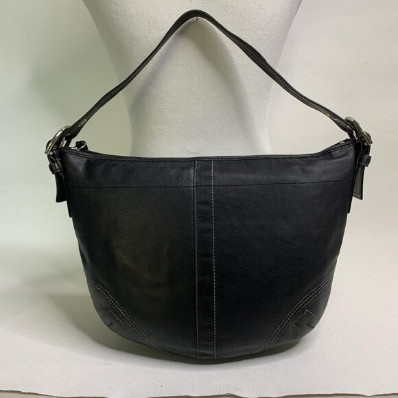 Vintage black leather Coach shoulder - Picture 2 of 8